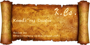 Kemény Csaba névjegykártya